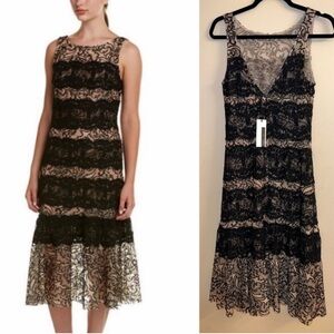 Tracy Reese Black Lace Midi Cocktail Dress New party Black tie Special Occasion
